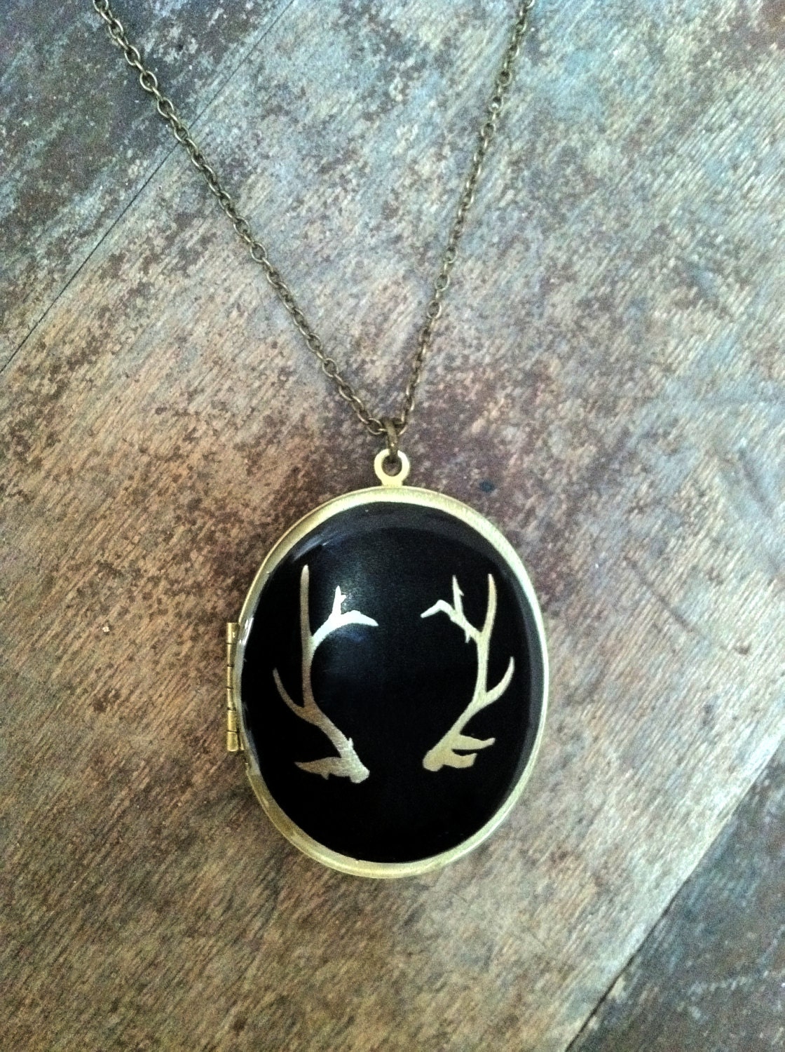 Elk Antlers locket necklace