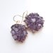 Amethyst Druzy Earrings, Statement Jewelry, OOAK