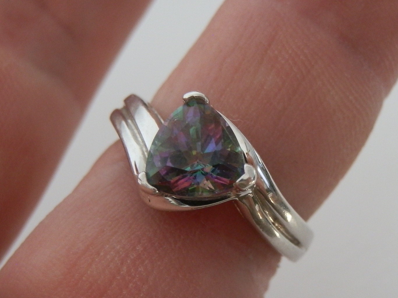 Mystic Topaz and Sterling silver ring. Size 7.5