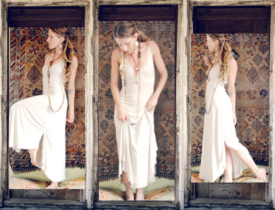 aurora maxi slip dress. organic bamboo hemp blend. choose your hand dyed color. 'made to order'