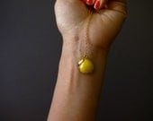 Yellow Necklace with Yellow Turquoise Long Gold Necklace by Mica - Monroe