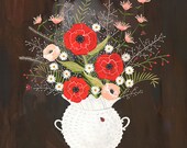 February's Flowers -- Archival Art Print