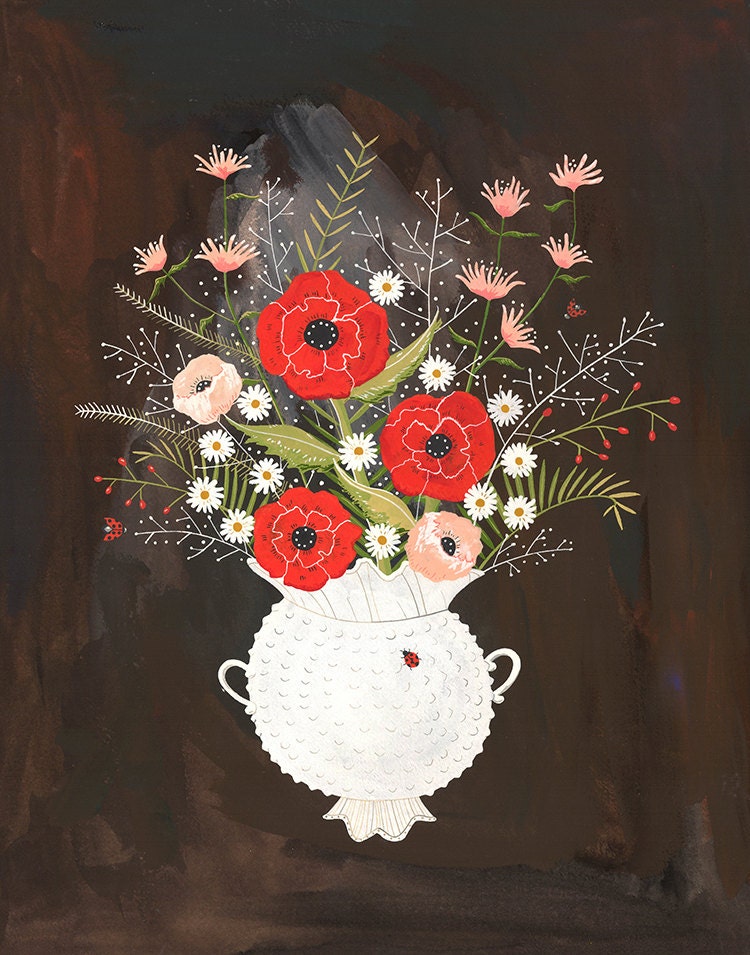 February's Flowers -- Archival Art Print