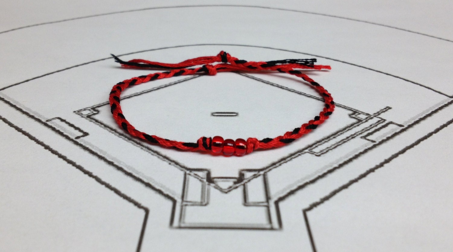 My Diamondback Wish Bracelet - Arizona Diamondbacks - Red and Black - String & Bead Jewelry - MLB