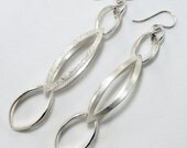 Triple Link Sterling Silver Statement Dangle Earrings
