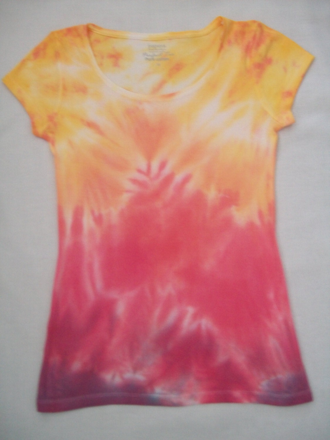 WOMENS OMBRE TSHIRT, Amazing Summer Sunset Colours Dip Dye & Tie Dye Womens Tshirt, unique, colorful, yellow, orange, pink, purple, fitted,