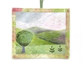 Small Embroidery/ Quilt/ Textile Art/ Decoration - Tree in the Landscape