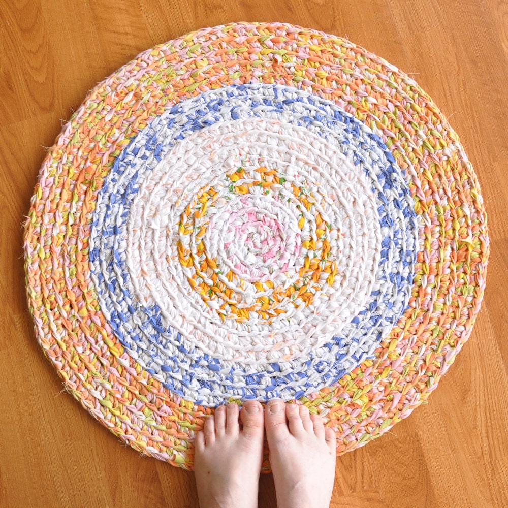 Crochet Area Rag Rug - A River Runs Through It