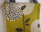 Big Bloom Tote in Chartreuse and Grey