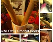 Giant Handmade Crochet Hook, size OMG, from smooth birch wood