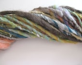 Handspun Yarn - Art Yarn - Thick & Thin - Hand Dyed - Super Bulky Single - Todd Lake  - 36 Yards