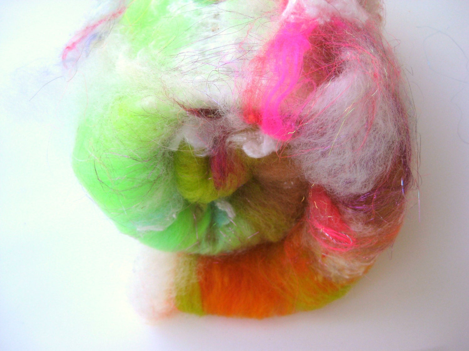 Art Batt - Spinning - Textured, Carded Batt - Mixed Fibers - Party - 2.8 ounces