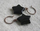 Swing From A Star black agate star earrings