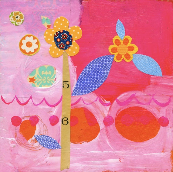 pink flower collage