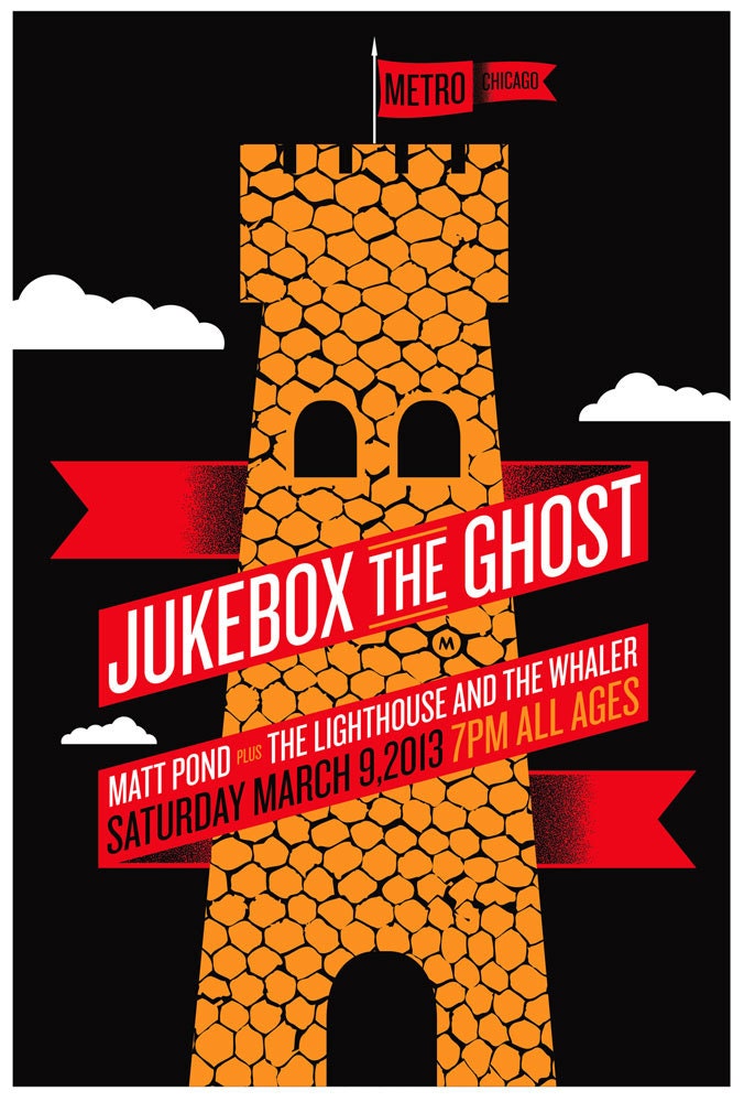 Screenprint Poster for Jukebox The Ghost - Hand Pulled Print Rock Poster