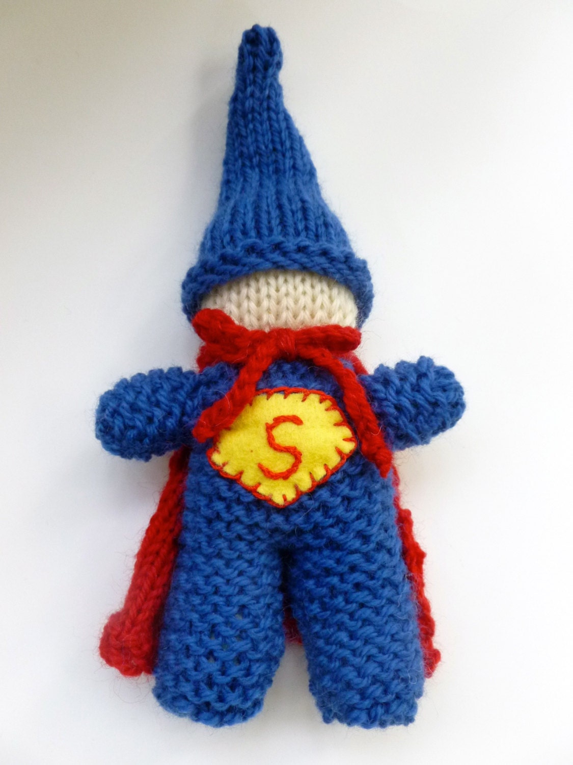 Super Gnome knit gnome with cape