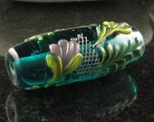 Fern Breeze blossoms lampwork focal bead