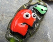 Andy apple lampwork focal bead