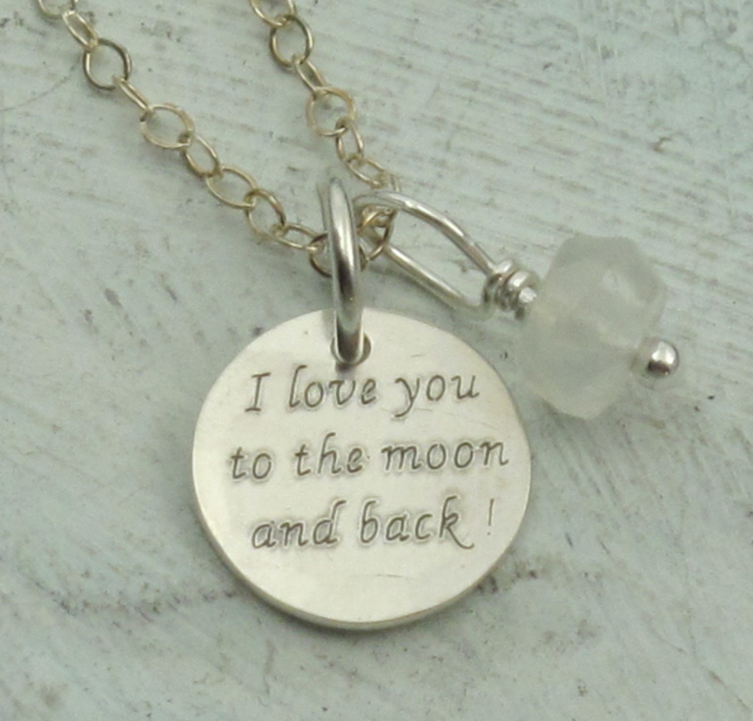 I Love You to the Moon and Back - in sterling silver with moonstone by Kathryn Riechert