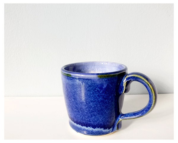 Small blue cup - small ceramic pottery mug