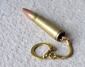 Keychain, bullet keychain, vintage bullet, vintage brass plated keychain, eco friendly, men, unisex, Father's Day Gift, gift under 20