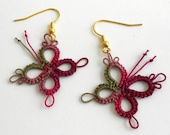 Vineyard Butterfly Tatted Earrings - FREE SHIPPING