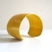 Vintage Bright Yellow Cuff Bracelet - Solid Primary Color Metal Cuff - Simple Chic