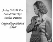 c1940s WWII Snood Pattern 40s Swing Era Love Knot Crochet Fishnet Hairnet DIY Retro 6 Milliner DIY Glam