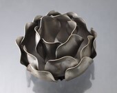 Lot of Four 2-1/2  inch diameter Stamped Steel Roses - destash