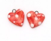 Ceramic Heart Charm Pair