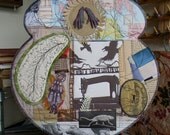 the maker's hands, original sewn collage