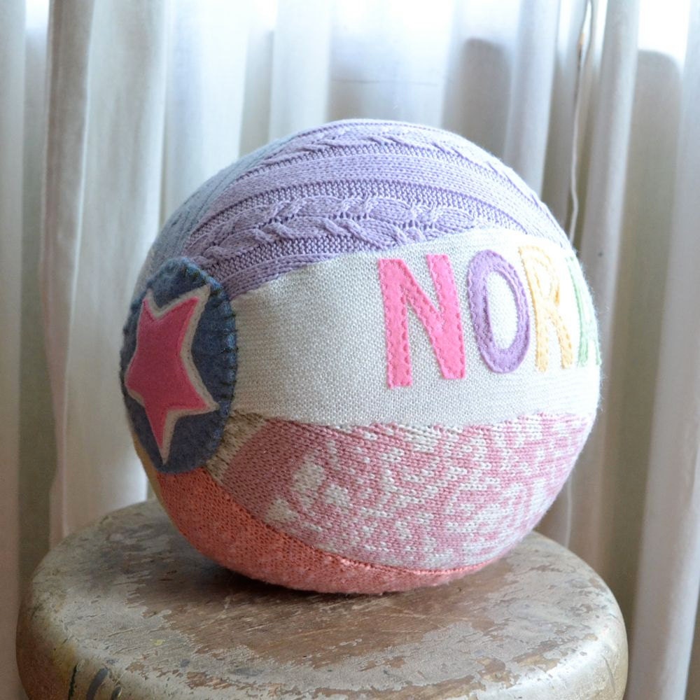 Personalized Sweater Ball - PASTEL Rainbow - Side Panel Personalization