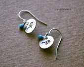TURQUOISE BIRDS all sterling silver and turquoise drop earrings by srgoddess