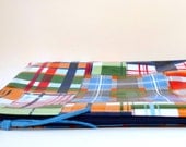NEW SPRING 2013- Laminated Cotton Waterproof Zipper Clutch Pouch- Mad for Plaid