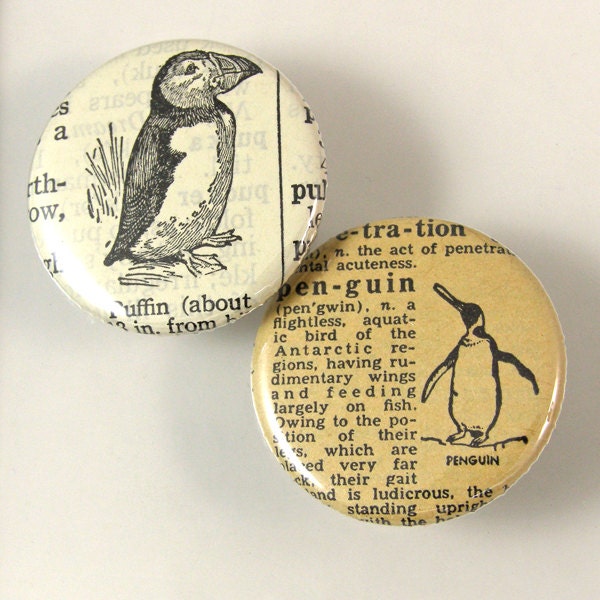 Penguin Pinback Button Set