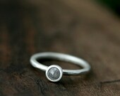 steel gray rose cut diamond ring