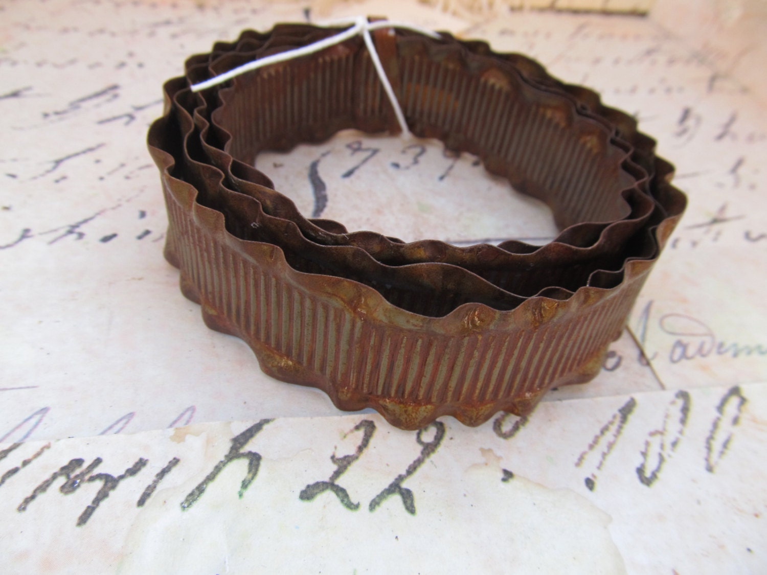 Rusty Metal Garland for Collage Art, Mixed Media, Altered Art