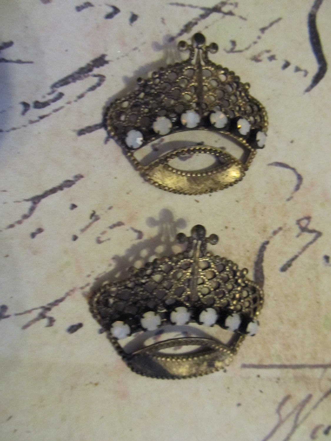 Brass Crown Finding for Jewelry Making Collage, Mixed Media, Altered Art
