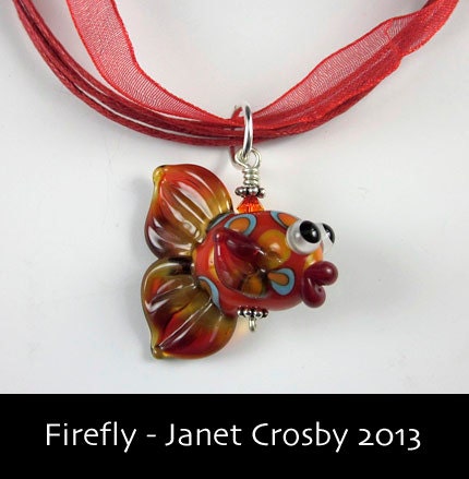 Fireball - Glass Lampwork Fish Bead Pendant