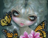 Attracting Butterflies butterfly flowers fairy art print by Jasmine Becket-Griffith12x16 BIG