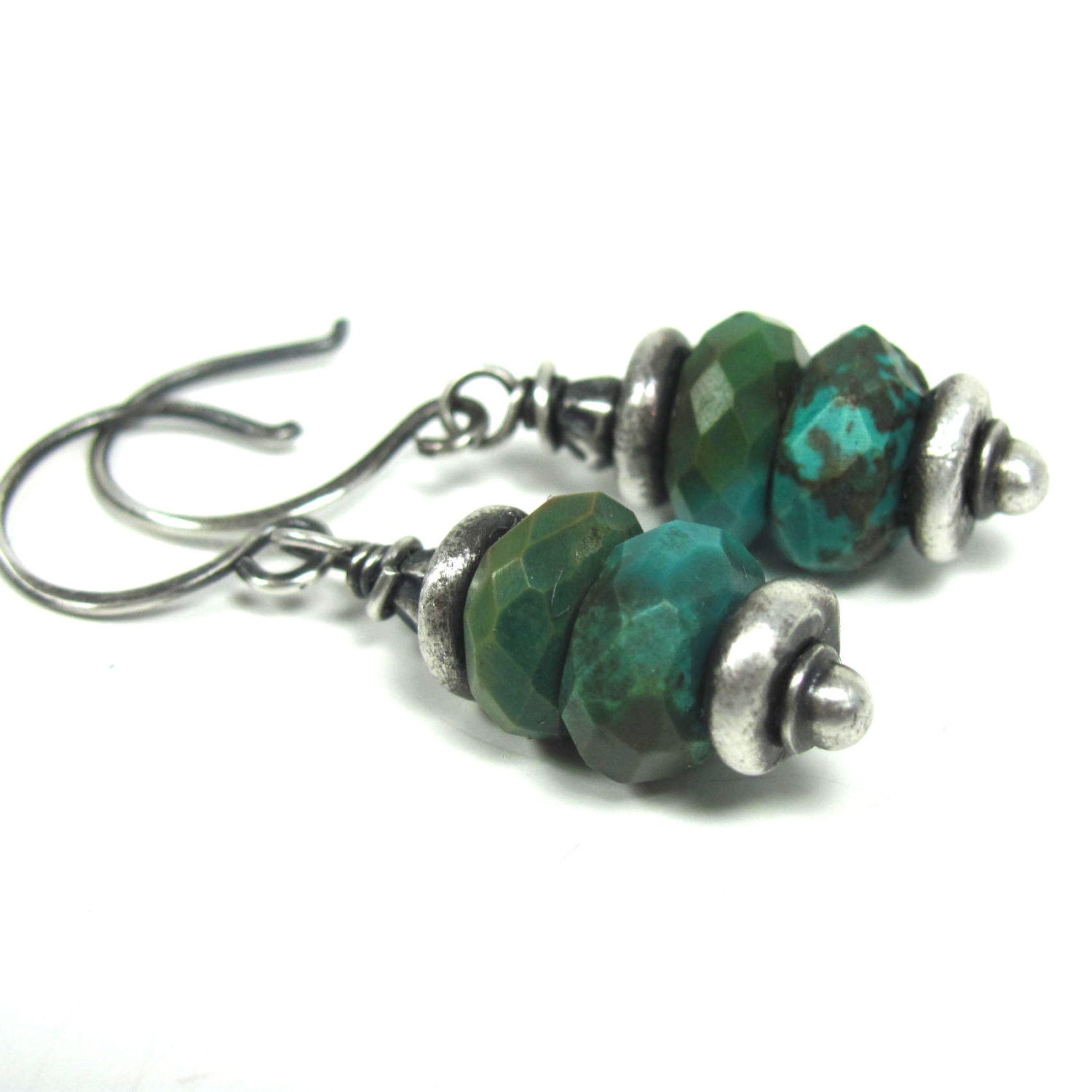 Turquoise, Hill Tribe, Sterling Silver Earrings