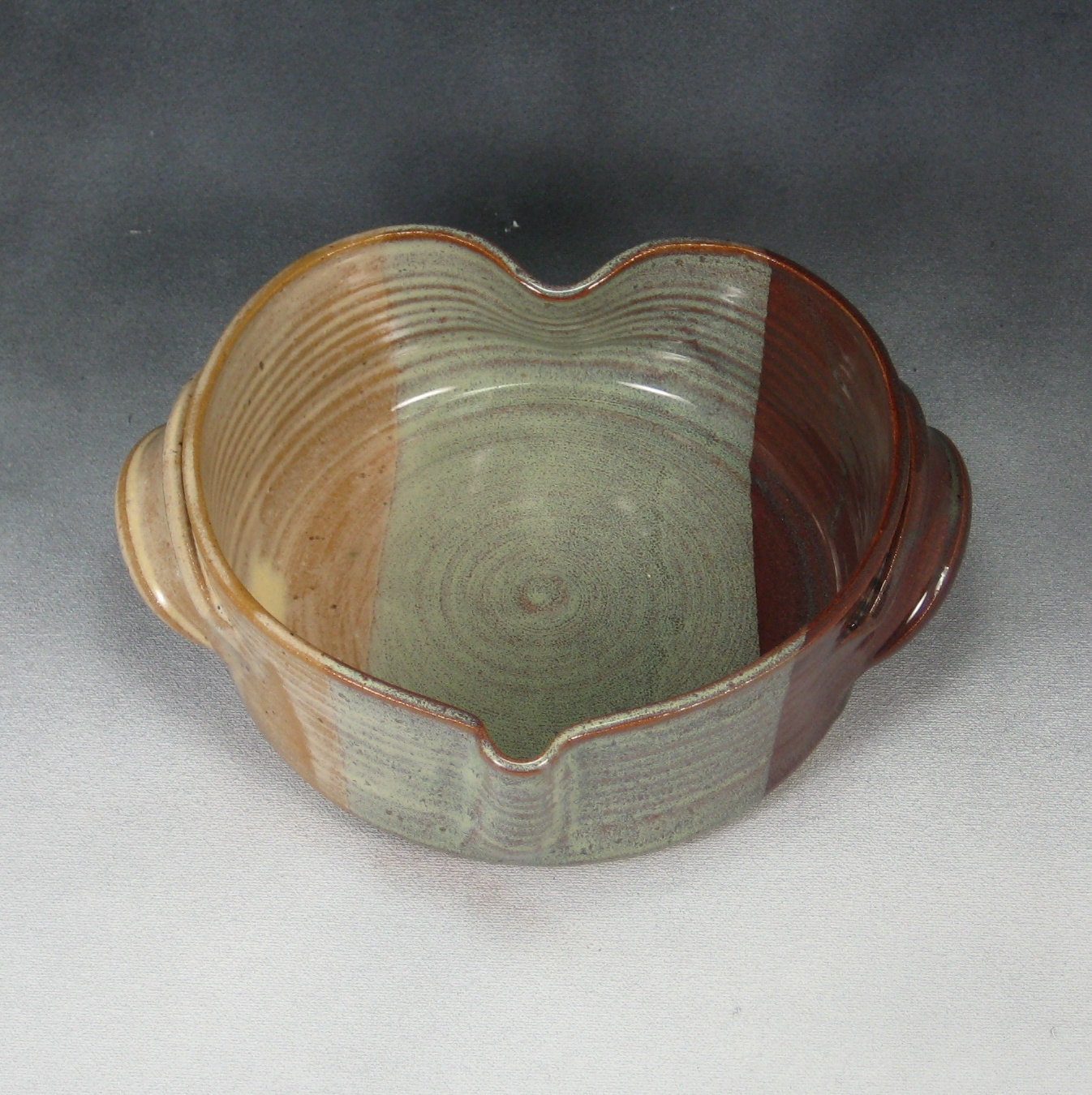 Desert Yellow Small Heart Shaped Casserole Handthrown Stoneware Pottery 3
