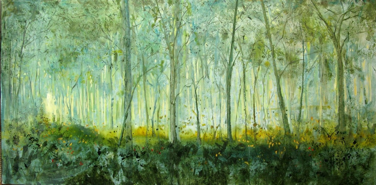 Serene Green - Huge Contemporary Original Acrylic on a Extra Large Canvas by Patty Baker