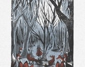 In the Fox Forest - Screenprinted Art Print