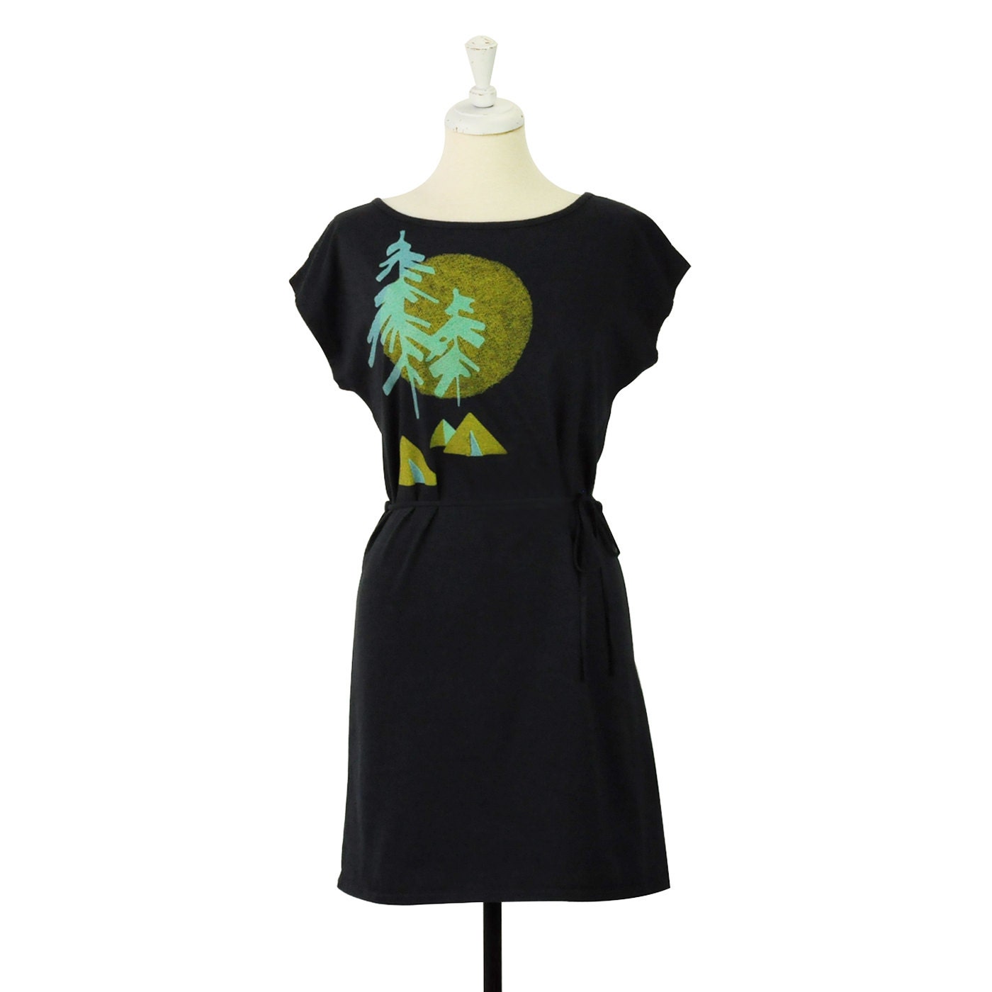 Backcountry Screen Printed Shift Dress, Vintage Black