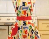 Retro Apron Dream Pets Cats and Dogs with Red MAGGIE Full Apron