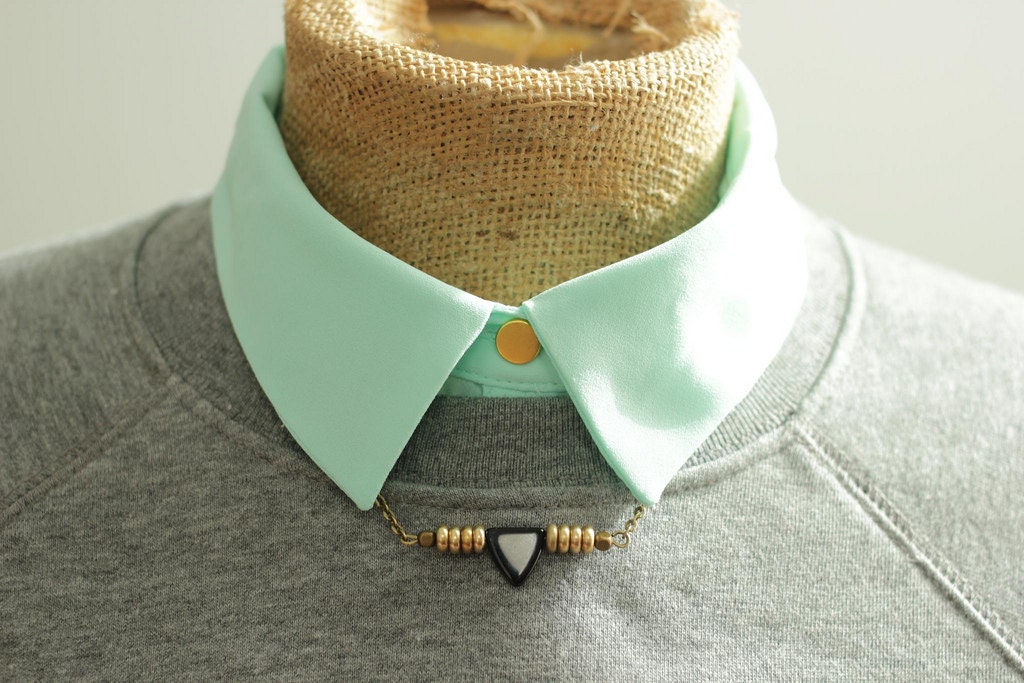 Black Triangle Necklace with Arrow on Collar Choker Necklace