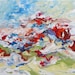 Landscape Painting Original Art Abstract or Impressionist Bold Bright Movement Acrylic Painting on Canvas by Linda Monfort