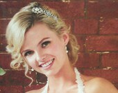 Victorian Style Pearl Bridal Hairband -Vintage Style Pearl & Rhinestone, Wedding Hair Jewelry, ALEX