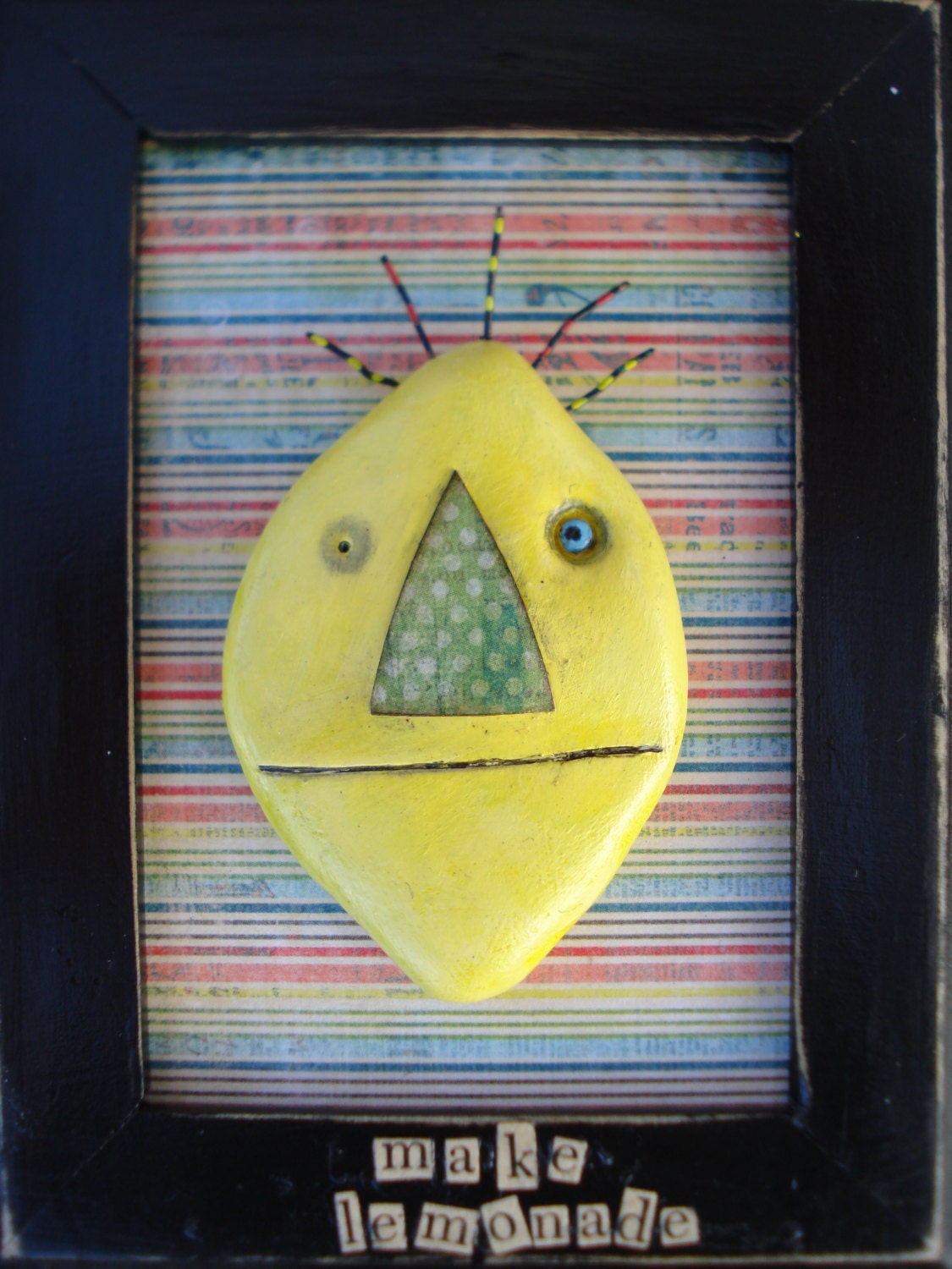 fUnKy sOur leMon dUde oRigiNaL fRaMed aRt deCor...make lemonade